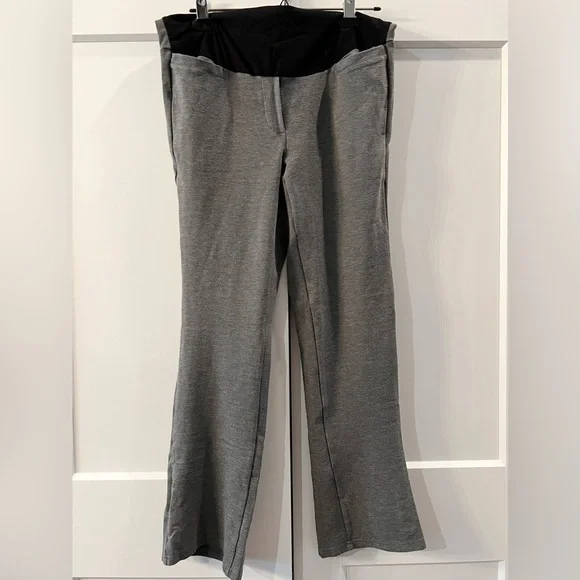 slim fit dress slacks PinkBlush Charcoal Cropped Maternity Dress Pants